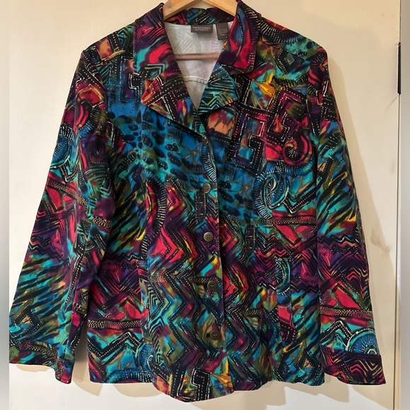 Chico's Multicolor Abstract Jacket - Picture 2 of 11